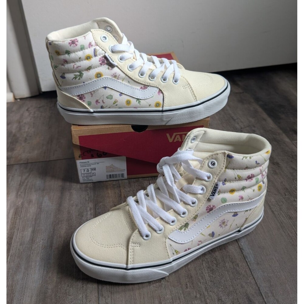 Vans Filmore High Top Pressed Floral Classic Cream Sneakers Wildflower Women 7